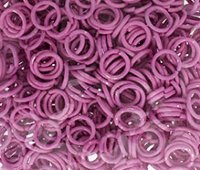 100 6.5mm Pink Coated Jump Rings