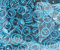 100 6.5mm Turquoise Blue Coated Jump Rings