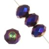 35 6x8mm Faceted Amethyst Lustre Chinese Crystal Donut Beads
