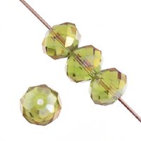 35 6x8mm Faceted Olive AB Chinese Crystal Donut Beads