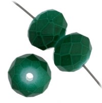 35 6x8mm Faceted Emerald Opal Chinese Crystal Donut Beads