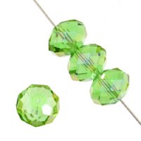 50 4x6mm Faceted Peridot AB Chinese Crystal Donut Beads
