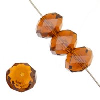 35 6x8mm Faceted Topaz Lustre Chinese Crystal Donut Beads