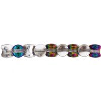 44 4x6mm Crystal Labrador Half Coat Glass Pellet Beads