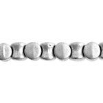 44 4x6mm Metallic Silver Glass Pellet Beads