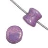 44 4x6mm Opaque White Lilac Lustre Glass Pellet Beads