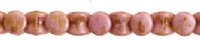 44 4x6mm Pink Alabaster Lustre Glass Pellet Beads