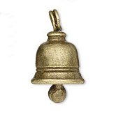 1, 16x12mm Plain Brass Oxide Bell Charm / Pendant