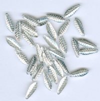 36 11.5x4mm Silver Plated Leaf Pendants