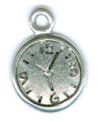 1 12mm Antique Silver Watch / Clock Face Pendant