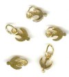 5 12x8mm Mini Gold Finish Dove Pendants