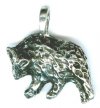 1 14mm Antique Silver Native Bear Pendant