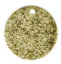 1 14mm Bright Gold Stardust Textured Round Pendant