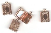 4 14x11mm Bright Copper Plated Rectangle Lockets