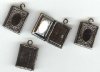 4 14x11mm Gunmetal Plated Rectangle Lockets