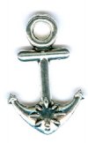 1 14x13mm Antique Silver Anchor Pendant