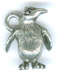 1 15x10mm Antique Silver Penguin Pendant