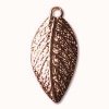 36 15x8mm Curved Bright Copper Plated Leaf Pendants