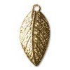 36 15x8mm Curved Gold Plated Leaf Pendants