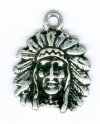 1 16mm Antique Silver Native Headdress Pendant