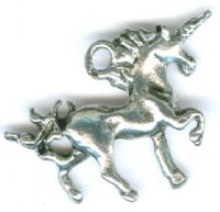 1 16x20mm Antique Silver Unicorn Pendant