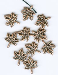 10 17x13mm Antique Copper Single Sided Maple Leaf Pendants