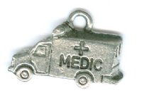 1 18x12mm Antique Silver Ambulance Pendant