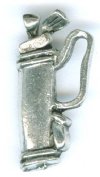1 19x10mm Antique Silver Golf Bag Pendant