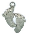 1 20mm Antique Silver Footprint Pendant