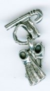 1 22x8mm Antique Silver Snorkel, Goggles and Flippers Pendant