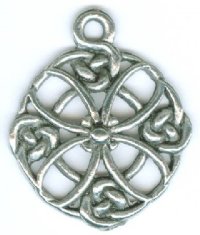 1 24mm Antique Silver Celtic Round Knotted Cross Pendant