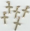 5 25x15mm Gold Grooved Point Cross Pendants