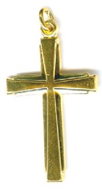 1 25x17mm Gold Flared Cross Pendant