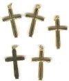 5 25x17mm Gold Flared Cross Pendants