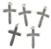 5 25x17mm Silver Flared Cross Pendants