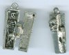 1 25x9mm Antique Silver Finish Skeleton in a Coffin w/ Moveable Lid