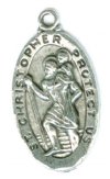 1 26x14mm Antique Silver St. Christopher Medal