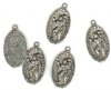 5 26x14mm Antique Silver St. Christopher Medals