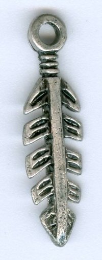 1 27mm Antique Silver Feather Pendant