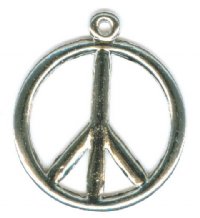 1 27mm Antique Silver Peace Symbol Pendant