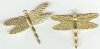 2 28x26mm Raw Stamped Brass Finish Dragonfly Pendant