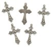 5 30x18mm Antique Silver Crucifix Pendants