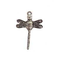 1, 30x21mm Large Antique Silver Dragonfly Pendant