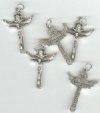 5 35x25mm Holy Trinity Antique Silver Crosses