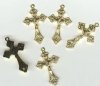 5 38x23mm Gold Crucifix Pendants
