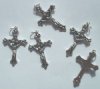 5 41x25mm Antique Silver Crucifix Pendants