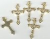 5 41x12mm Gold Crucifix Pendants with Ring
