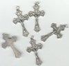 5 46x33mm Antique Silver Crucifix Pendants