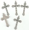 5 50x30mm Silver Crucifix Pendants