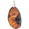 50x35x9mm Dyed Topaz Agate Freeform Pendant with Silver Plate Bail